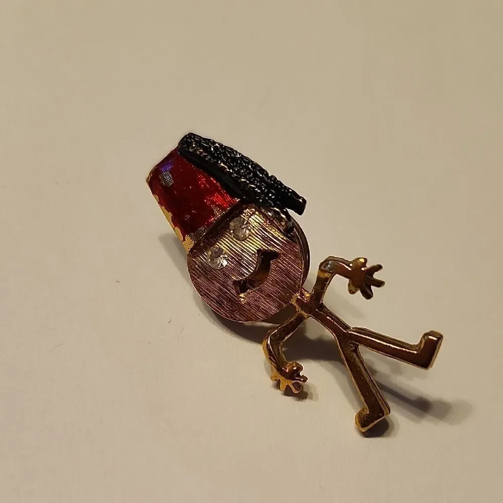 Vintage Shriners Stick Figure Smiley Face Man Lapel Pin Masonic Free Mason